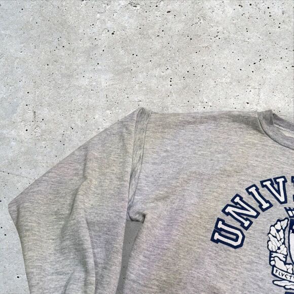 Vintage Université Paris Sorbonne Crewneck Sweatshirt Taille 6 Gray France 80s - Picture 4 of 11